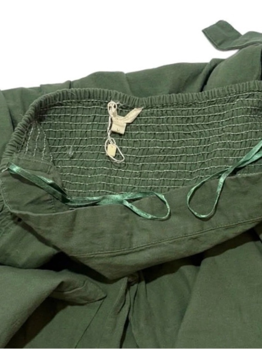 Strapless Olive Green Utility Jumpsuit with Belted Waist - Picture 7 of 7